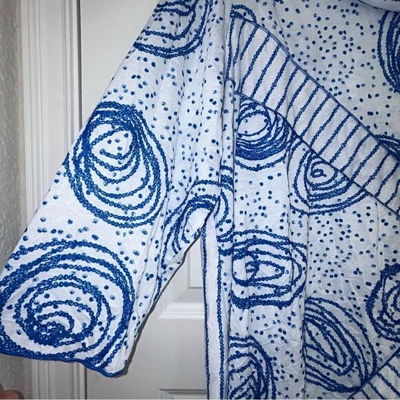 Ali Miles Mix Print Cowl Neck Asymmetrical Shirt Top - Picture 6 of 7